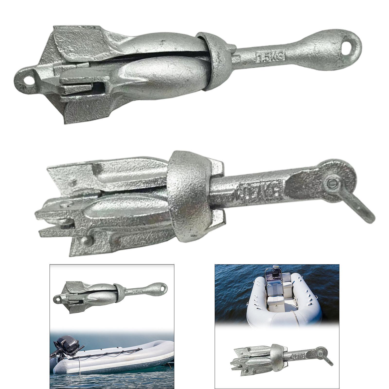 Fishing Boat Anchor - Compact Foldable Marine Anchor Galvanized Steel