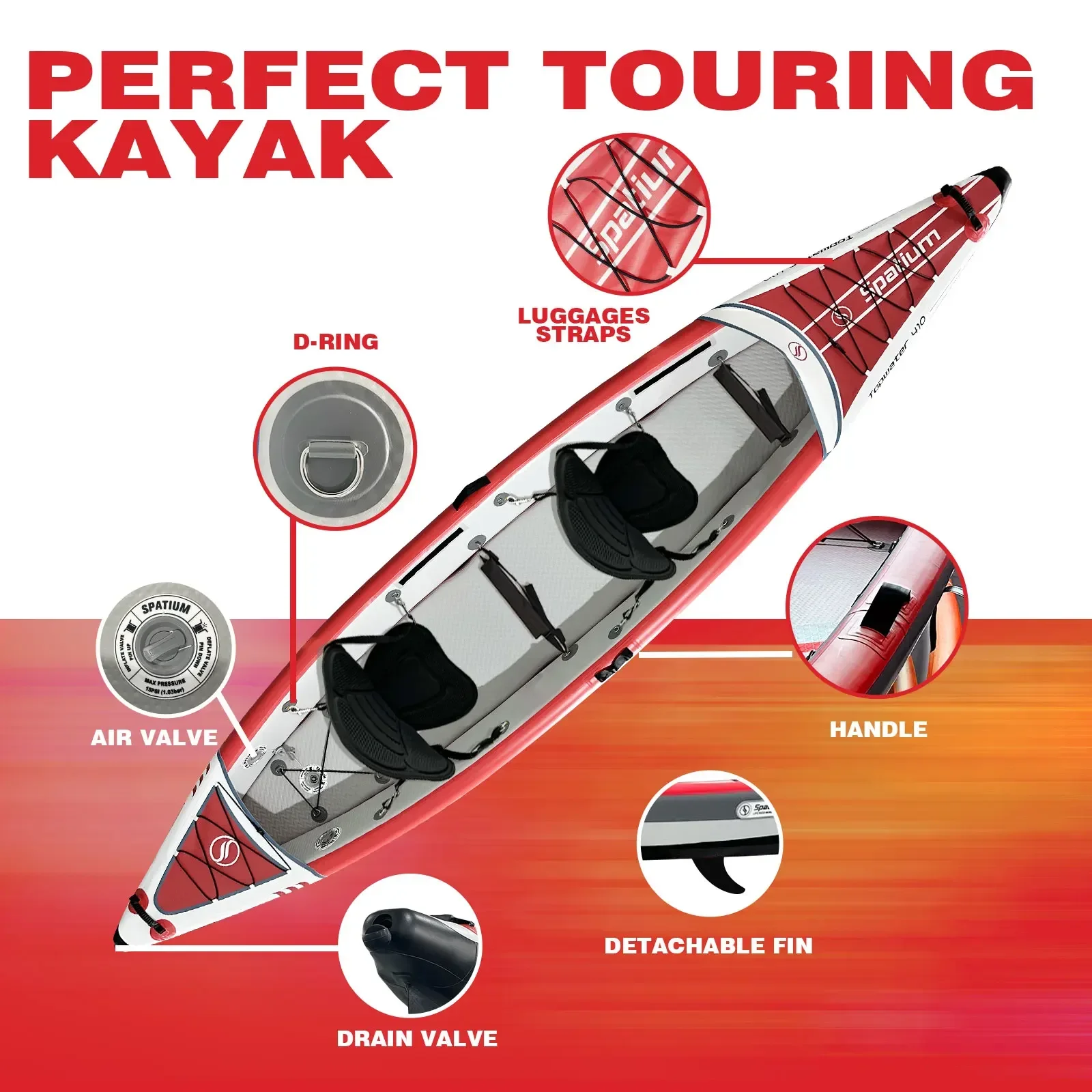 Spatium Inflatable Kayak PVC F - огляд і ціна Fishing Boat Paddle