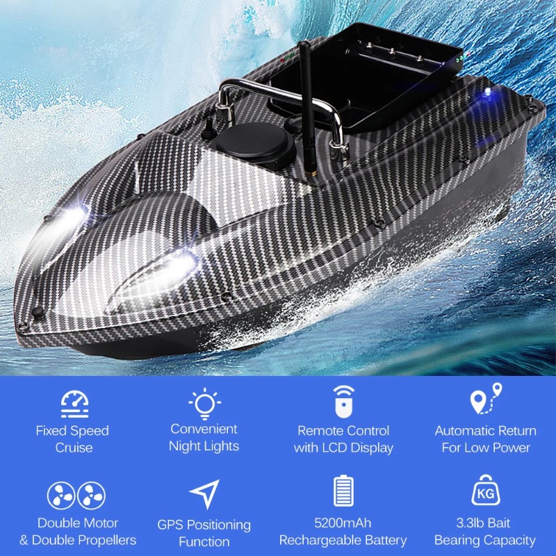 C118 GPS RC Bait Boat 500M Lon - огляд і ціна Fishing Boat Gps