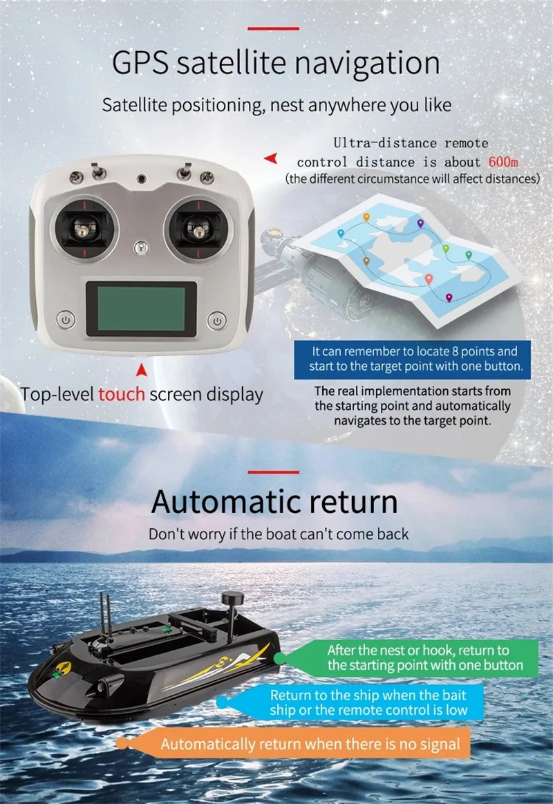 Sea Fishing Bait Boat GPS Auto - огляд і ціна Fishing Boat Gps